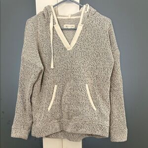 Lou Grey for LOFT Textured Cream and Black Hoodie
